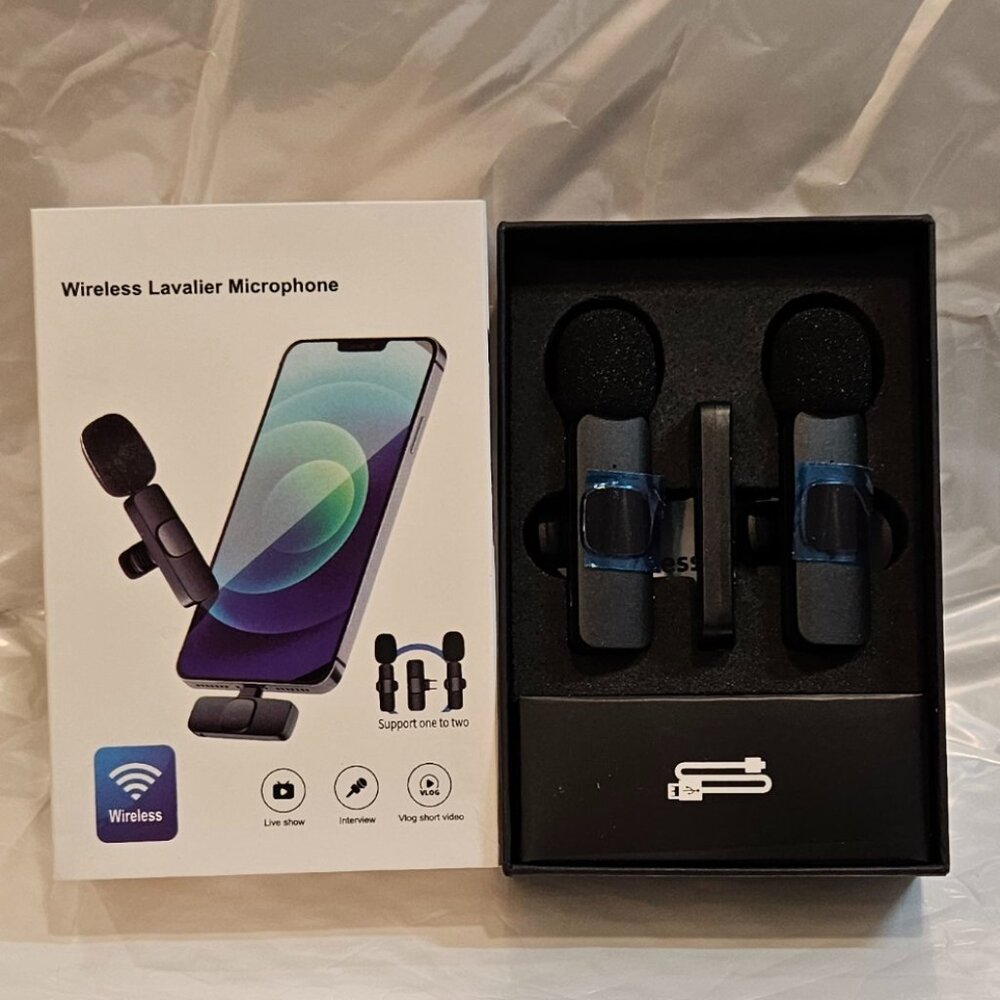 Wireless Lavalier Microphone Twin Pack - Black